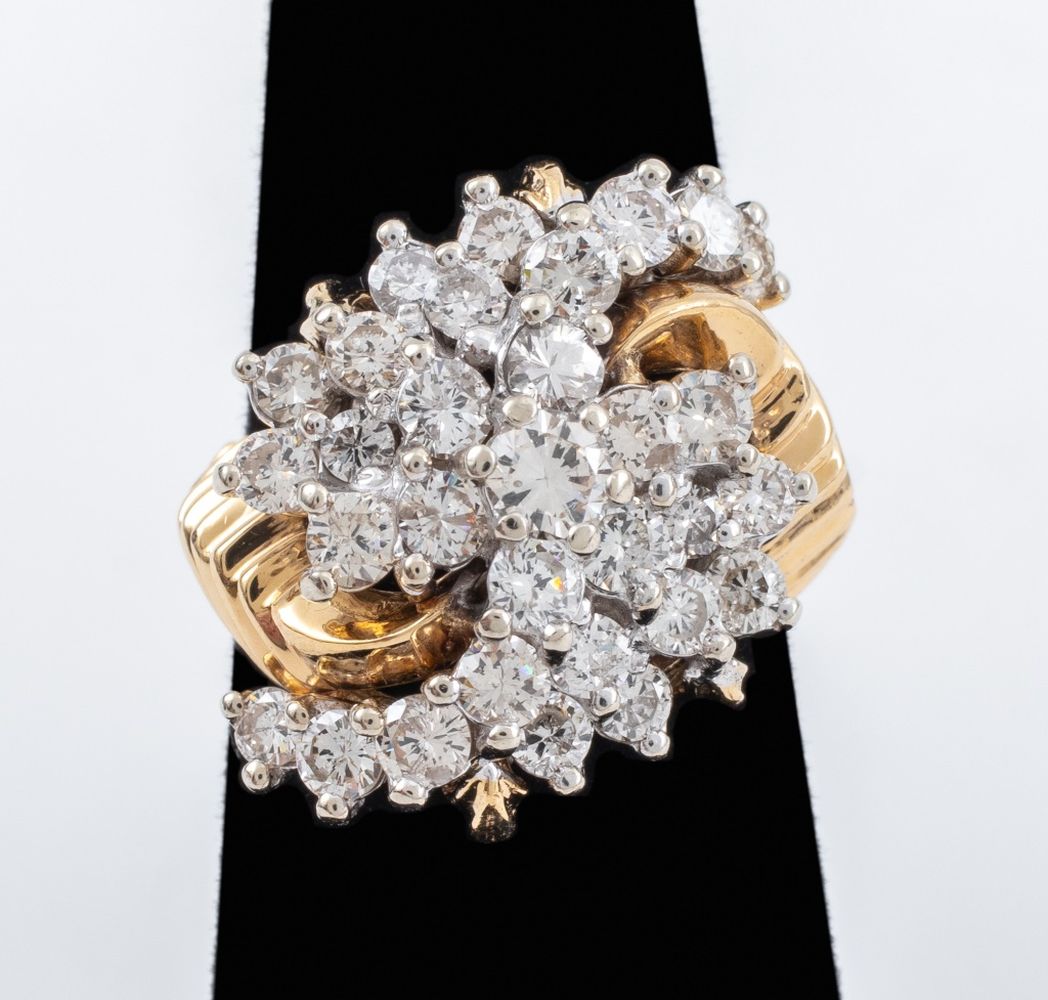 14K YELLOW GOLD DIAMOND CLUSTER 2fbe96