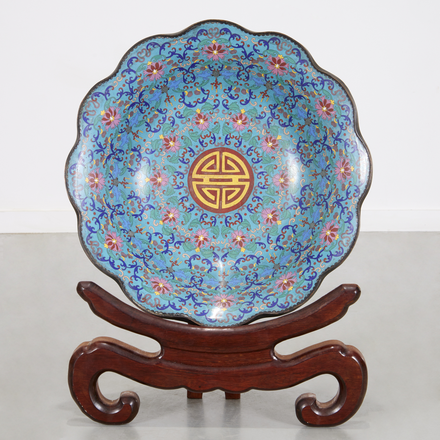 LARGE CHINESE CLOISONNE BASIN OR