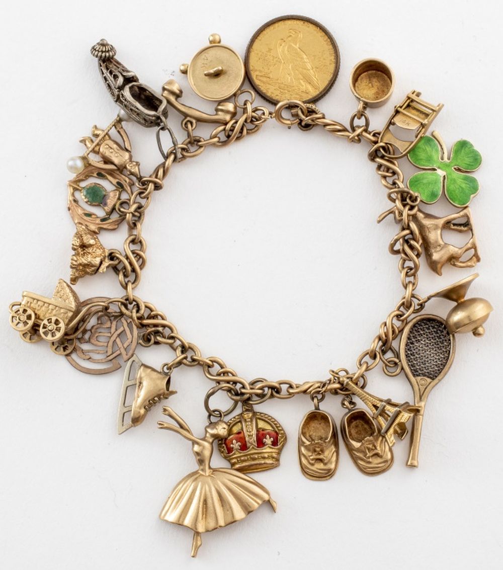 10K YELLOW GOLD CHARM BRACELET