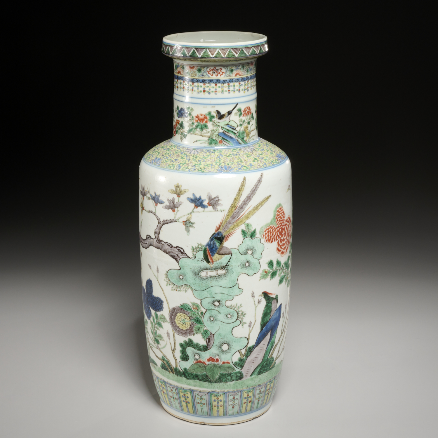CHINESE FAMILLE VERTE ROULEAU VASE 2fbef7