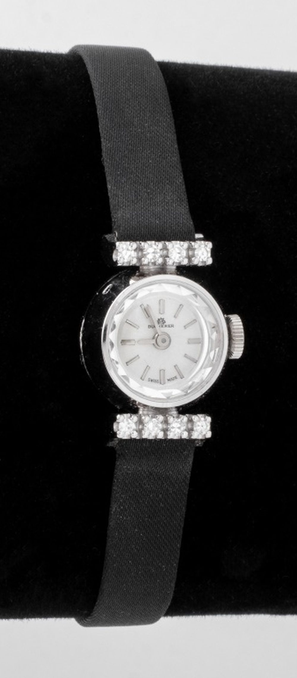 BUCHERER 18K WHITE GOLD DIAMOND WATCH