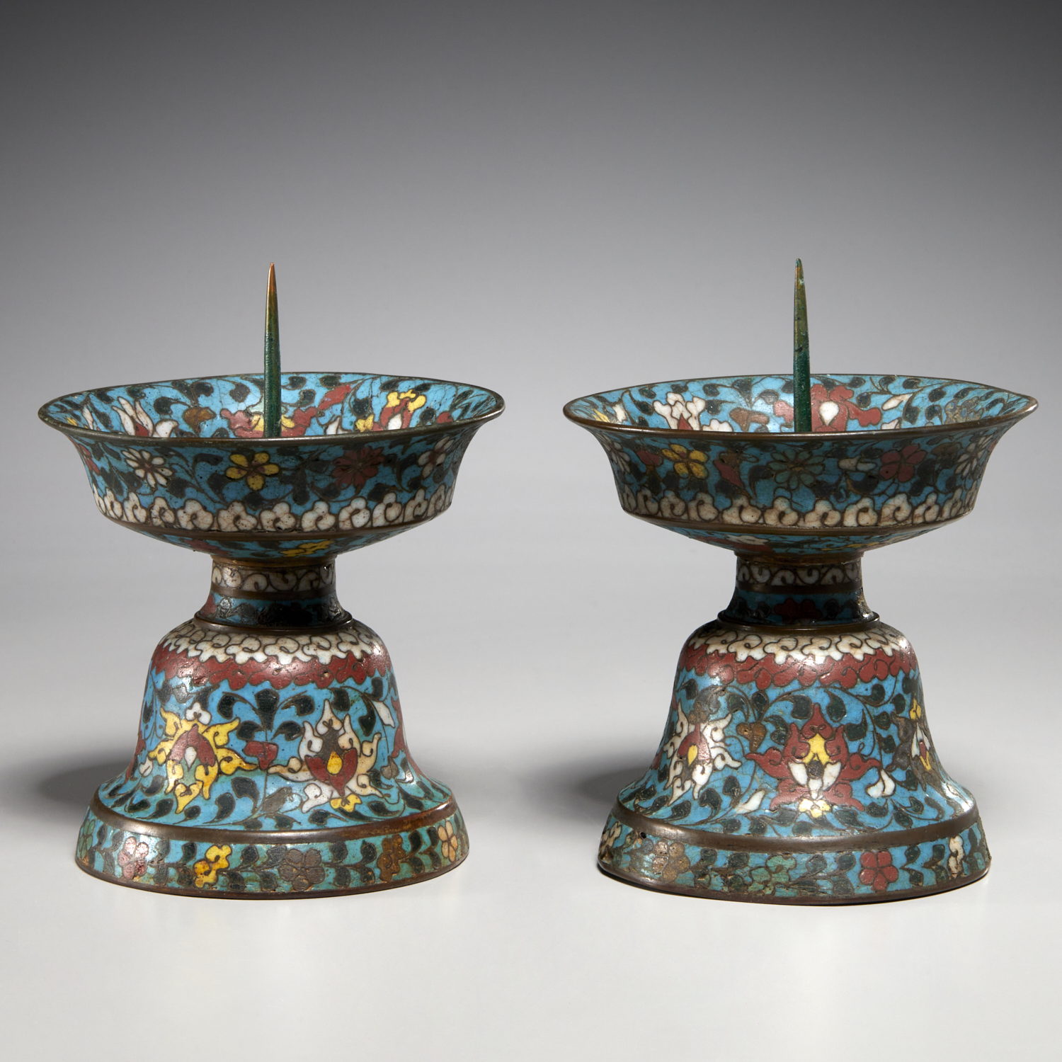 PAIR ANTIQUE CHINESE CLOISONNE