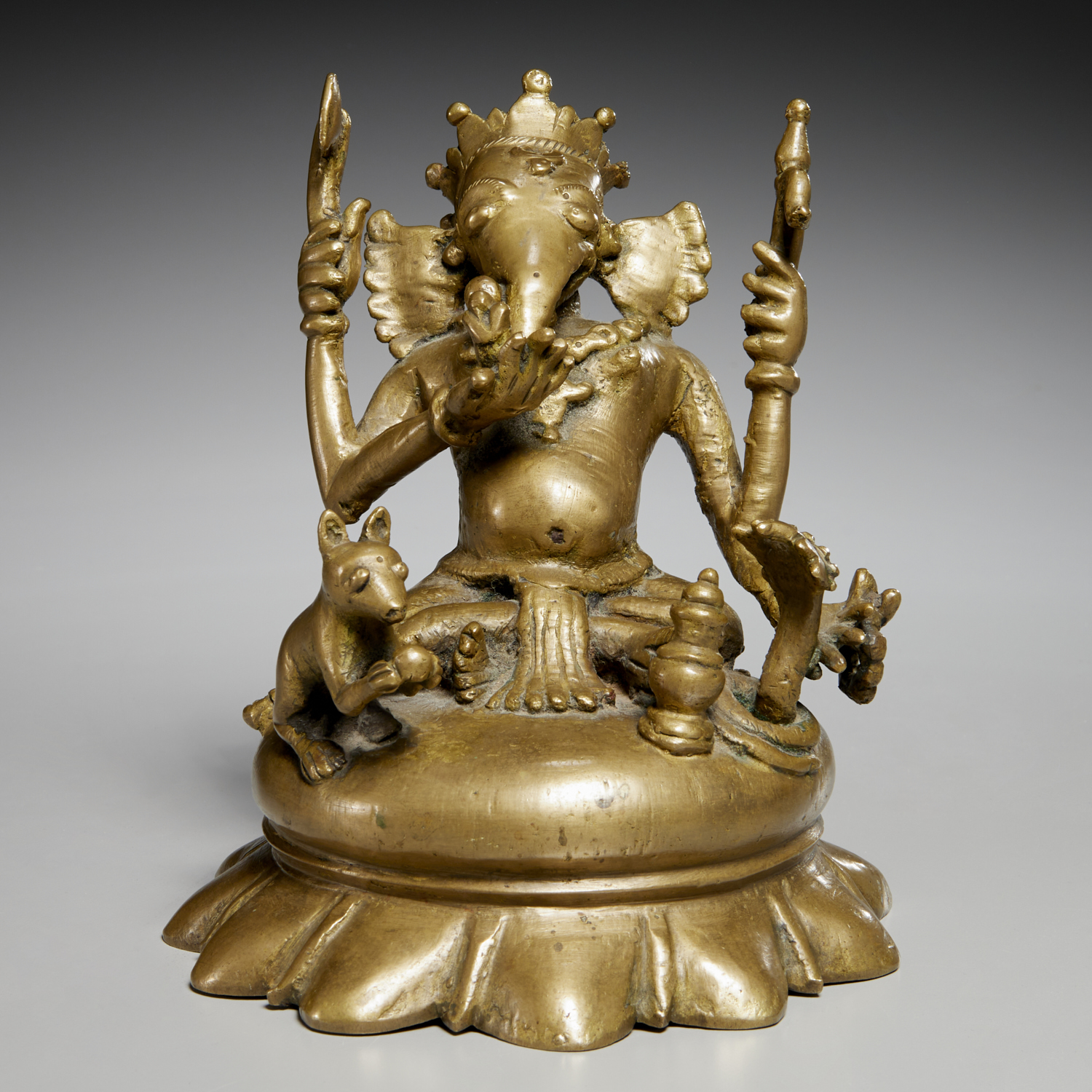 SOUTH INDIAN BRONZE FIGURE OF GANESH