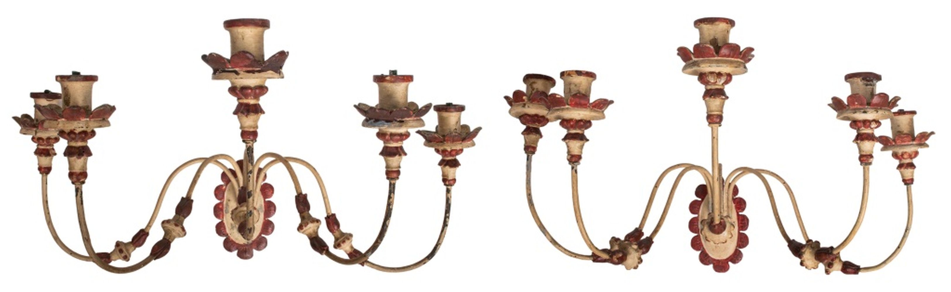 HOLLYWOOD REGENCY PAINTED CANDELABRA