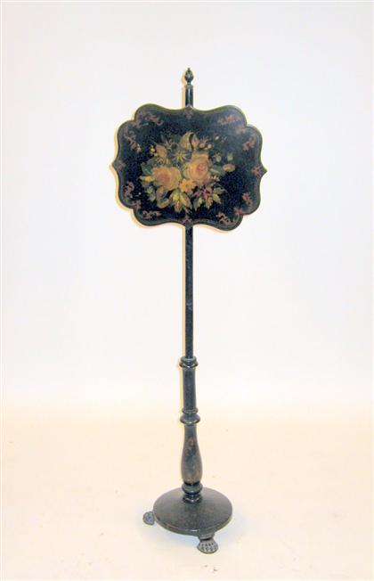 Victorian papier mache pole screen 4c669