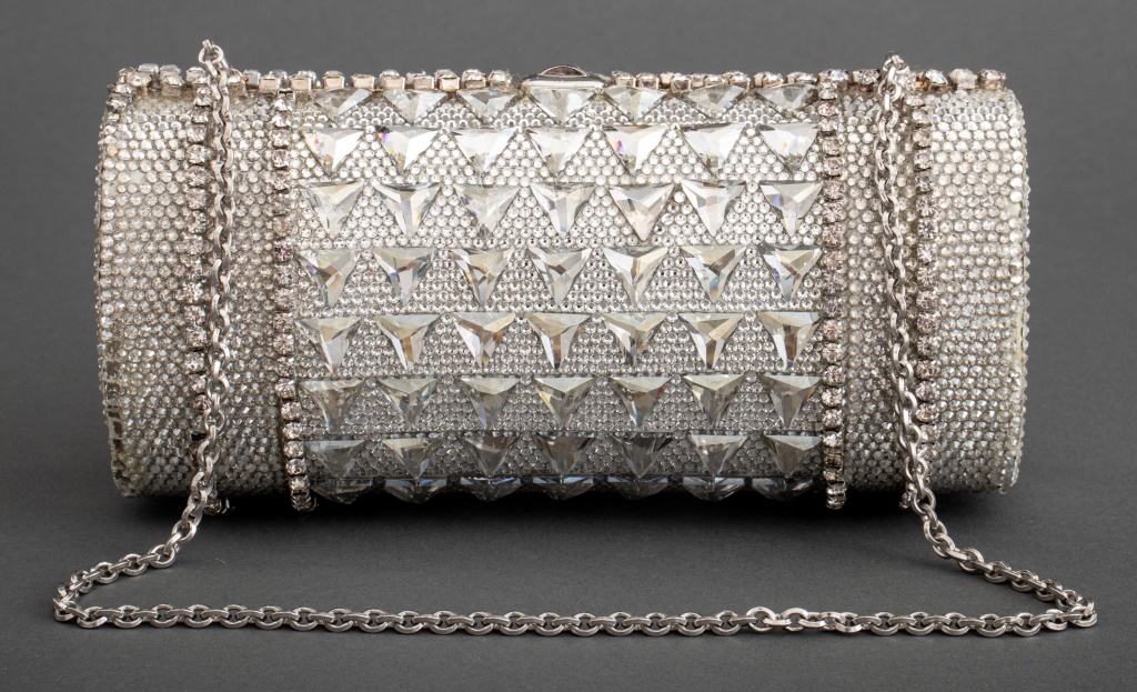 JUDITH LIEBER COUTURE PAVE EVENING CLUTCH,