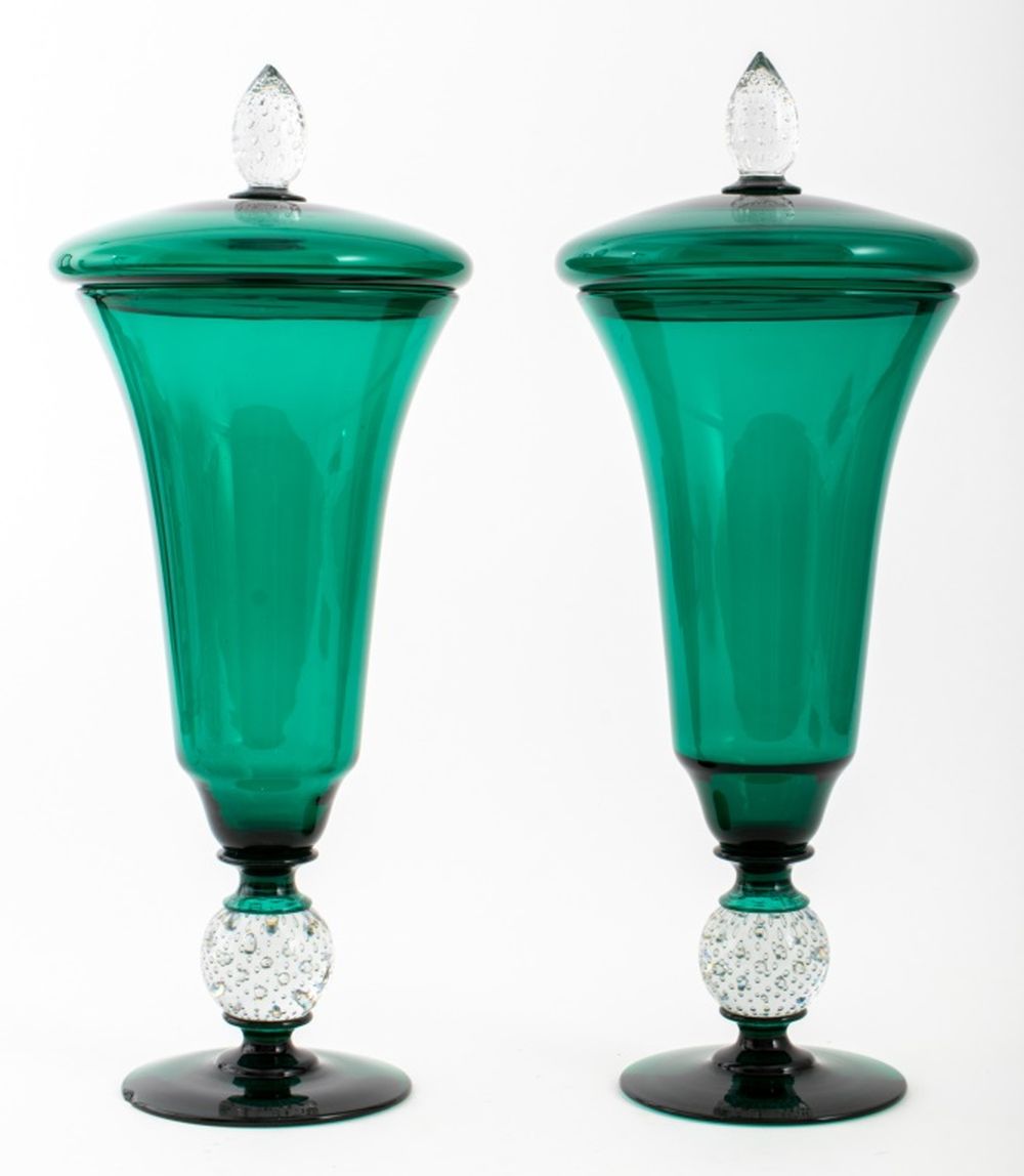 VENETIAN MURANO GREEN AND COLORLESS