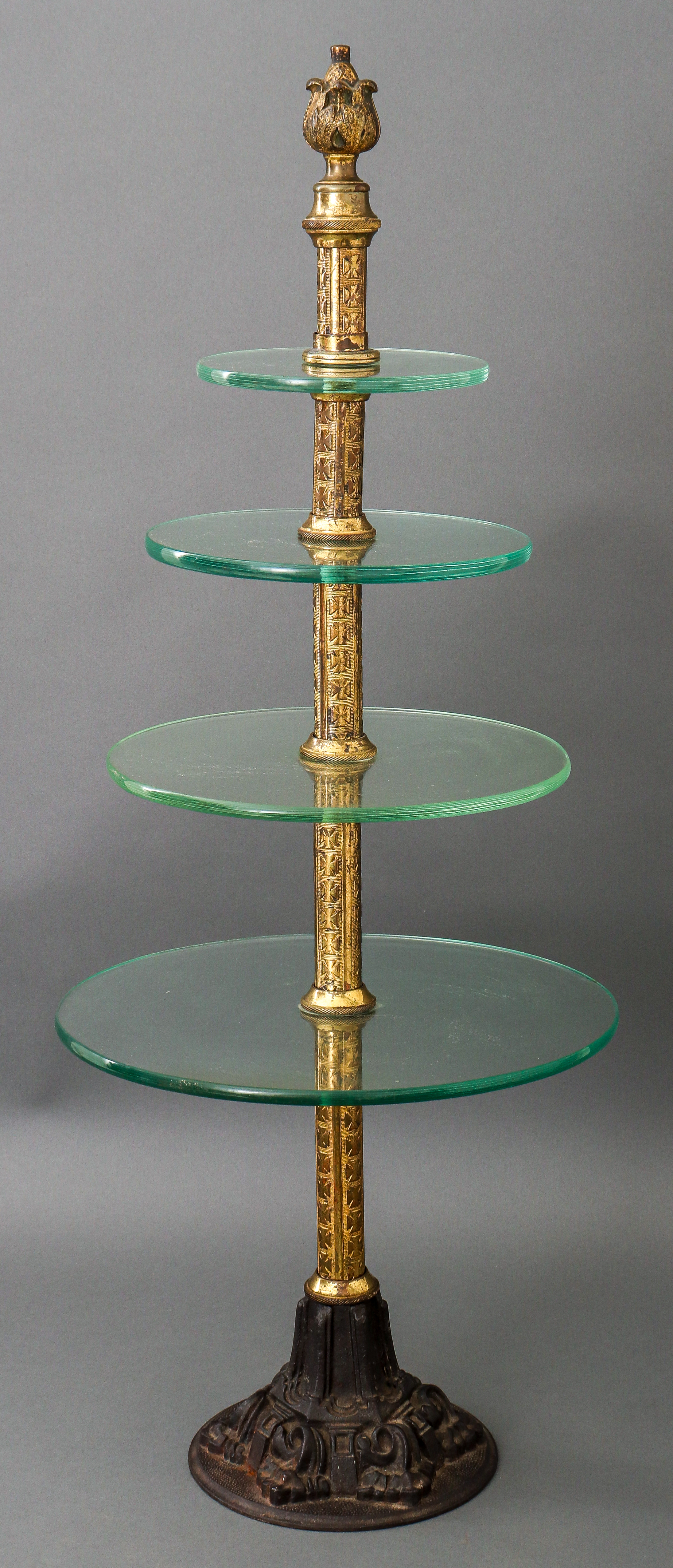 PATISSERIE STAND IN CAST IRON,GILT