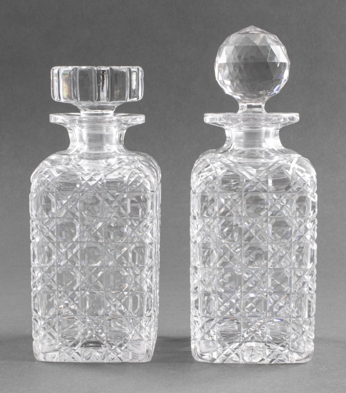 CUT GLASS DECANTERS PAIR Pair 2fc119