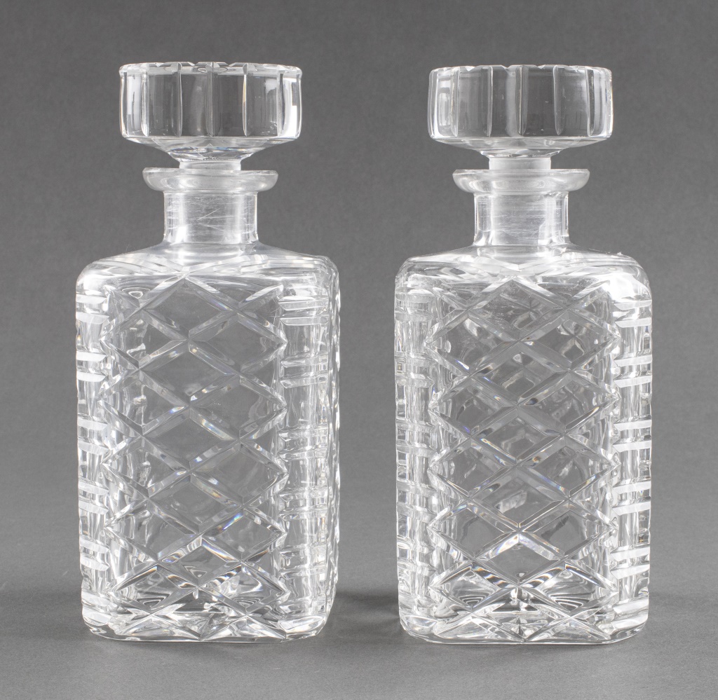 CUT GLASS DECANTERS PAIR Pair 2fc11a