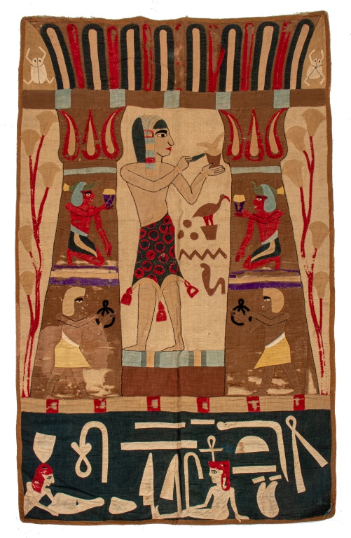 EGYPTIAN STYLE QUILT OF MAN MAKING 2fc165