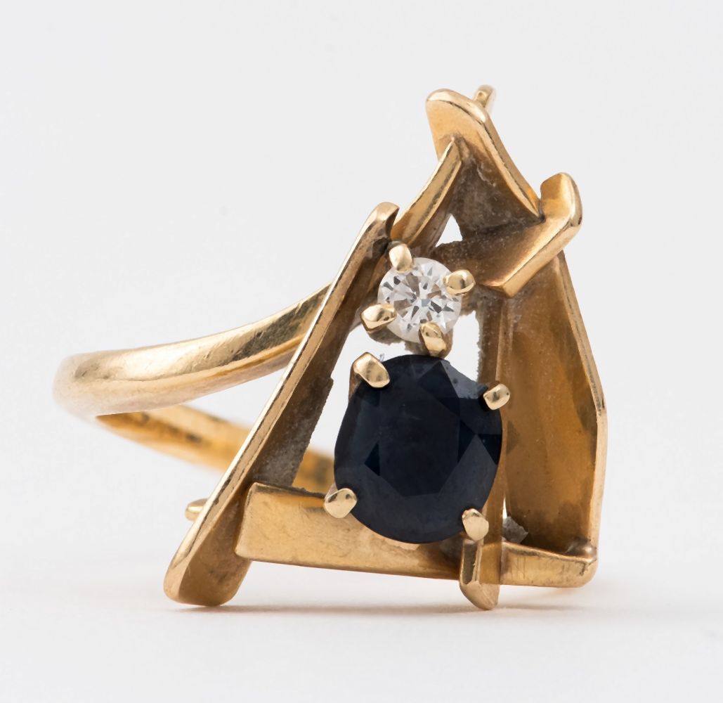 MID CENTURY 14K YELLOW GOLD SAPPHIRE 2fc17c