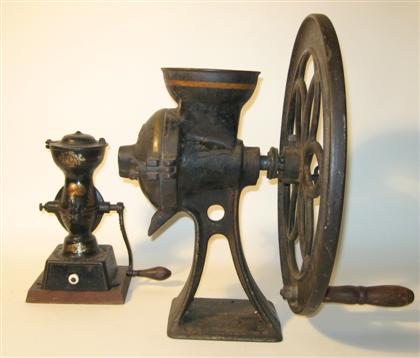 Two cast-iron coffee grinders    late