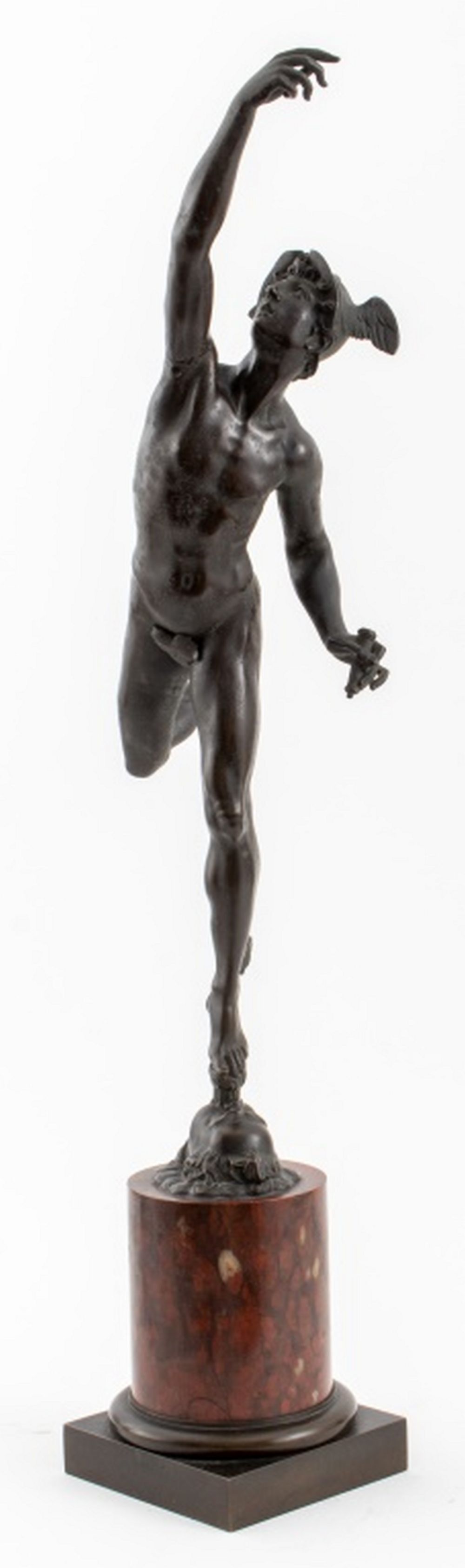 AFTER GIAMBOLOGNA BRONZE MERCURY SCULPTURE