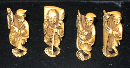 Four Standing Ivory Netsuke   