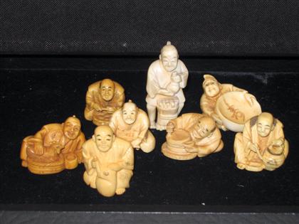 Eight Figural Ivory Netsuke  4c69d