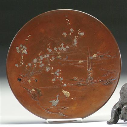 Japanese mixed metal circular plaque