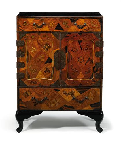 Japanese marquetry table cabinet 4c2c4