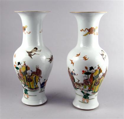 Pair of Chinese famille verte vases 4c2c8