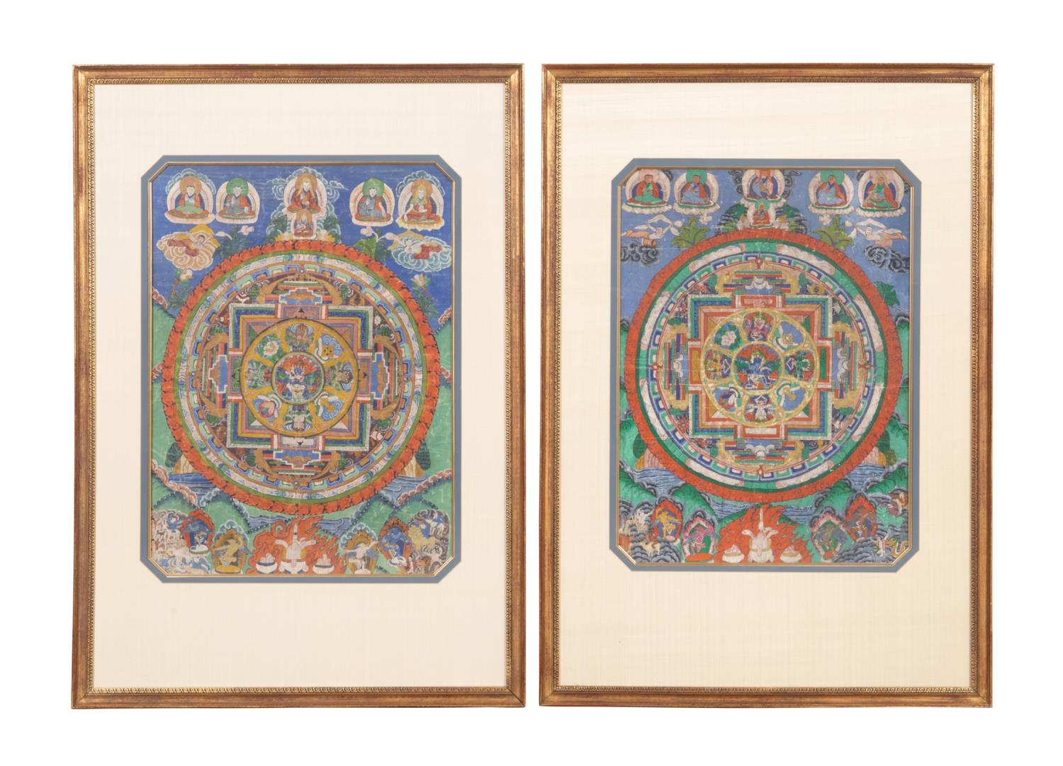 PAIR TIBETAN THANGKAS ON SILK  2f9bd3