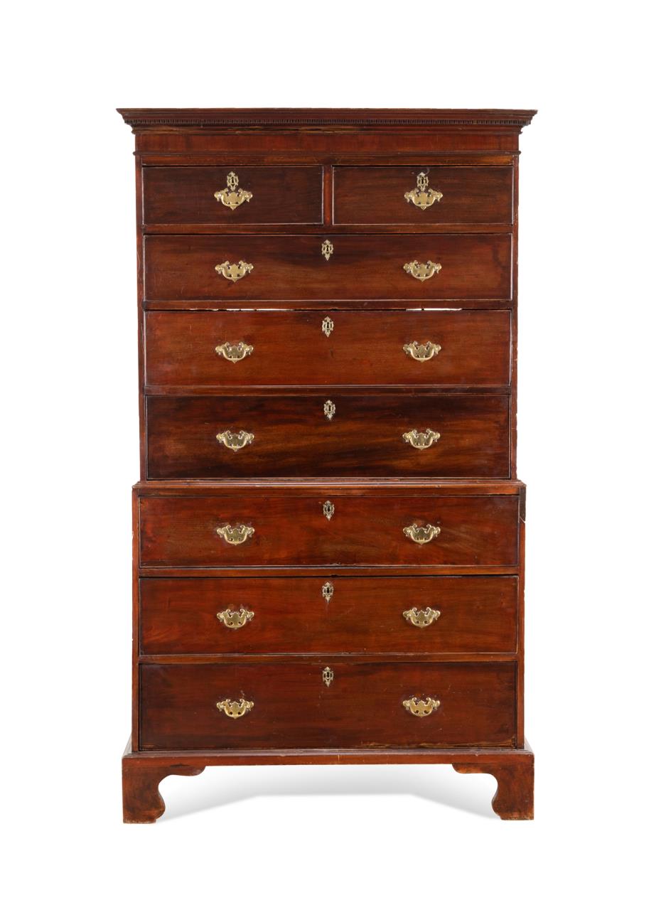 E. 19TH C. GEORGE III MAHOGANY CHEST