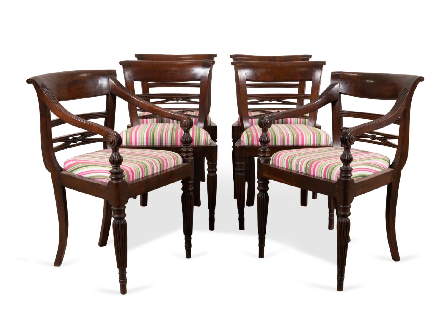 SIX ANGLO INDIAN MAHOGANY DINING 2f9c48