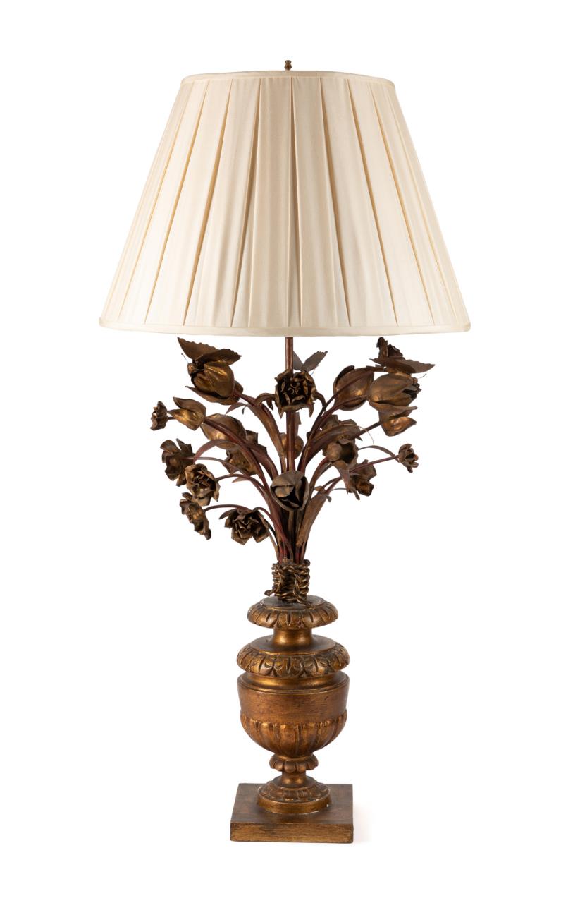 ITALIAN GILTWOOD AND TOLE FLORAL