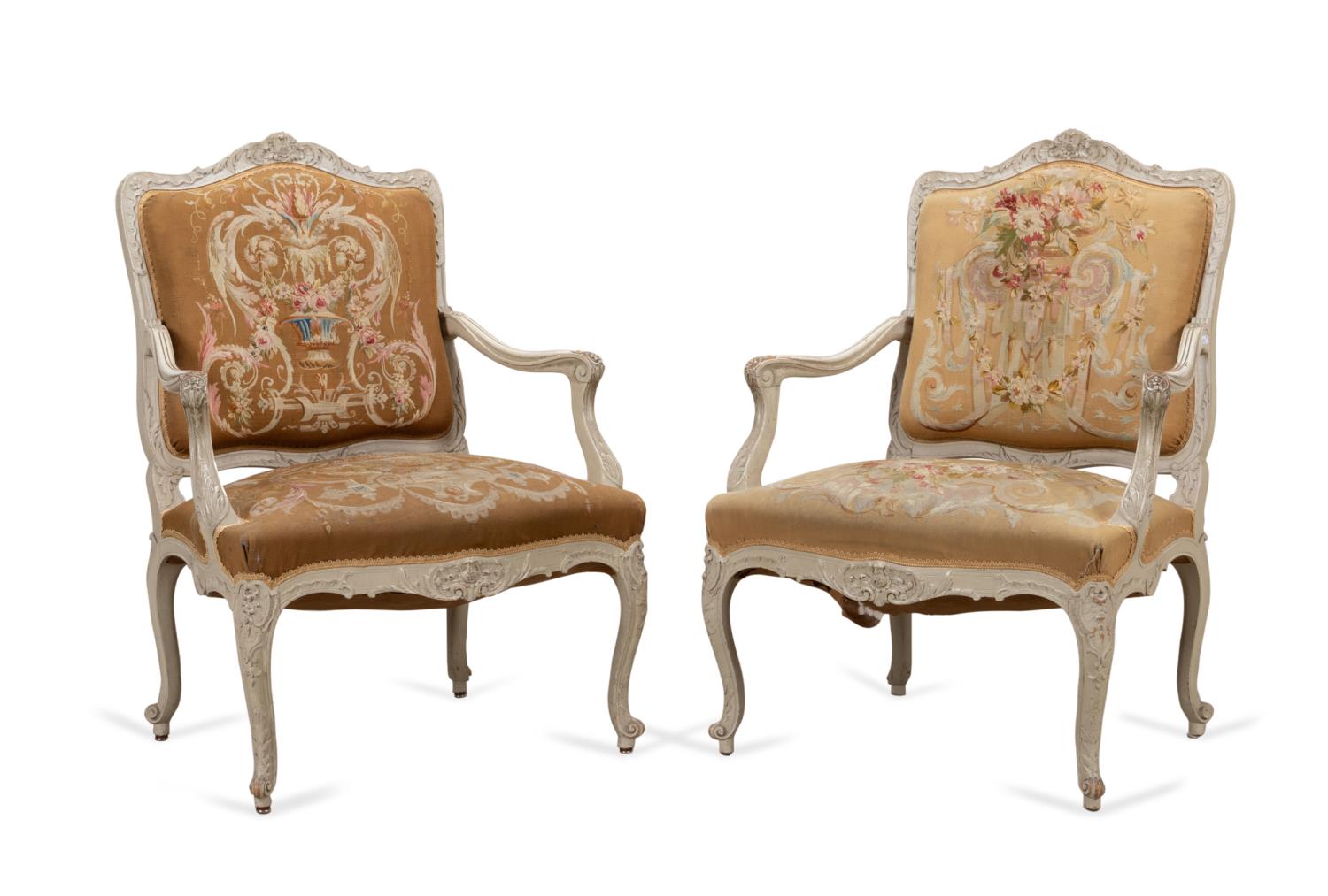 PAIR LOUIS XVI STYLE AUBUSSON TAPESTRY