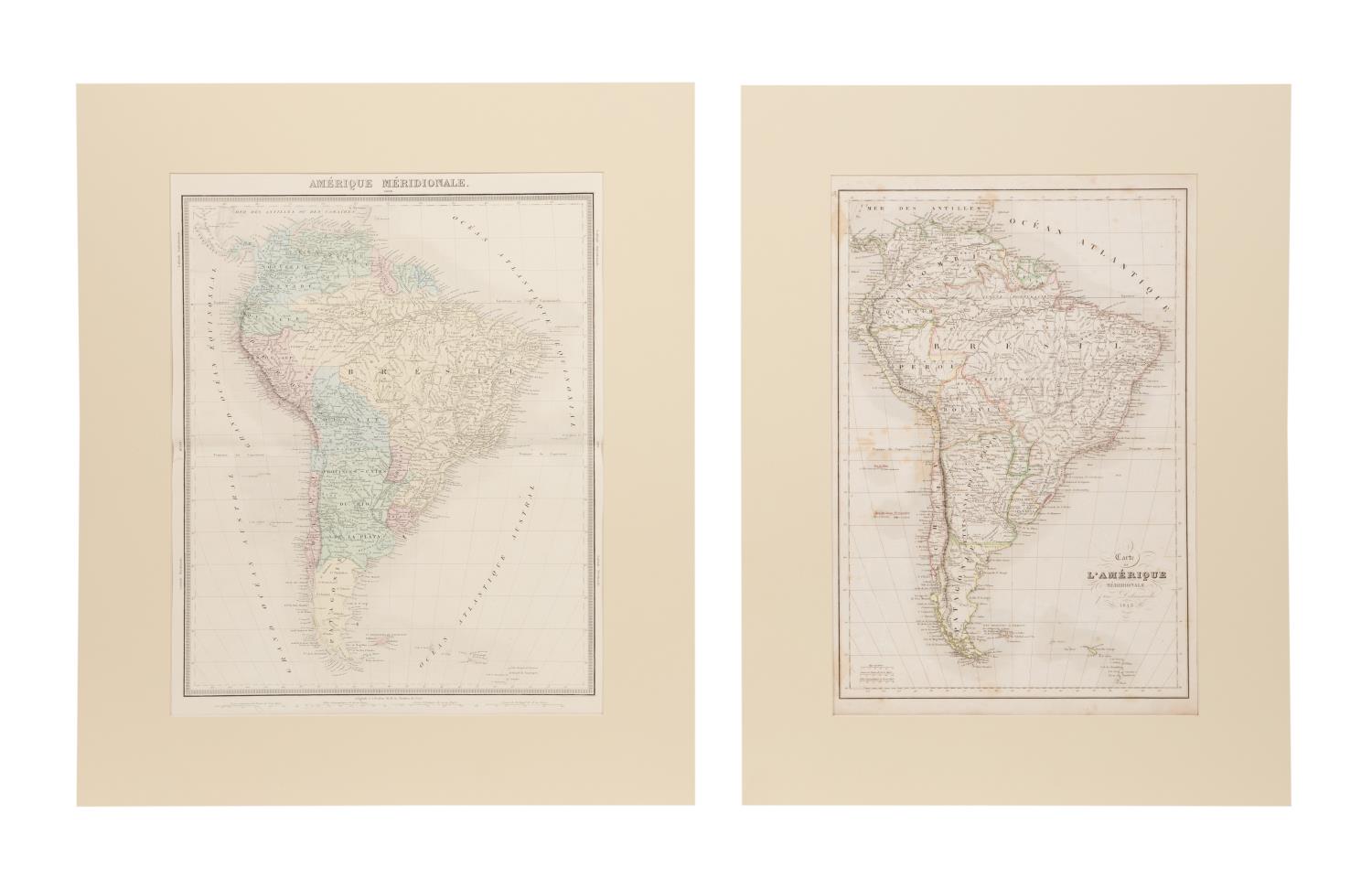 PAIR HAND COLORED MAPS OF SOUTH 2f9d17
