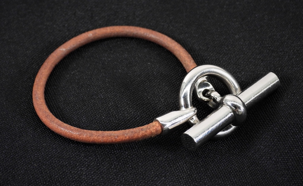 HERMES LEATHER CHORD BRACELET Thin 2f9e1c