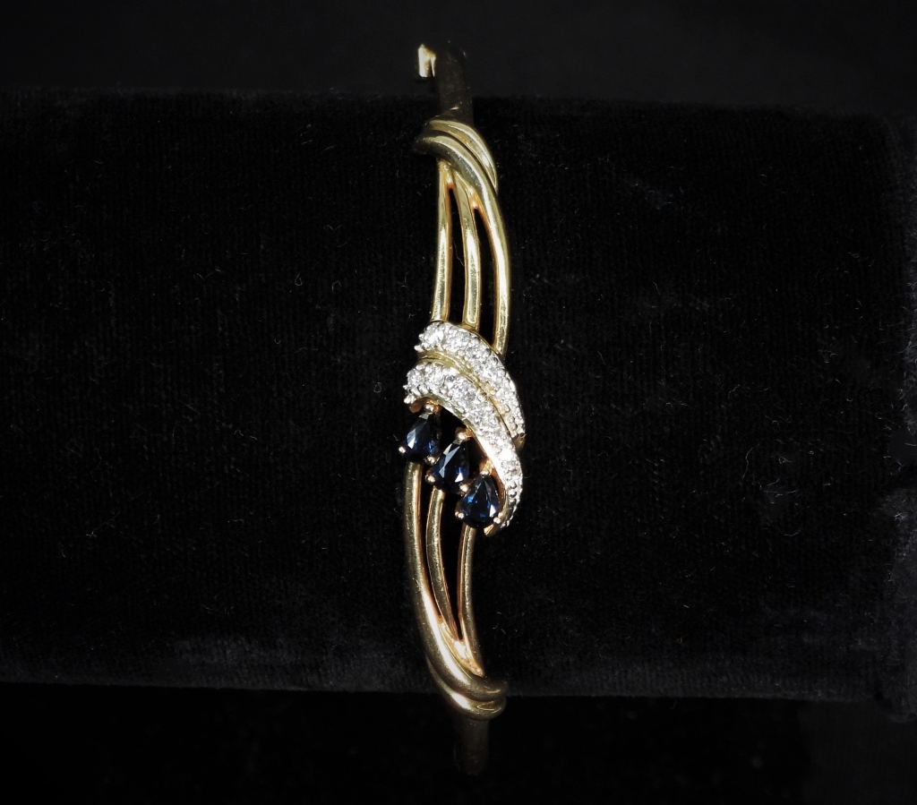 14K GOLD SAPPHIRE & DIAMOND BRACELET