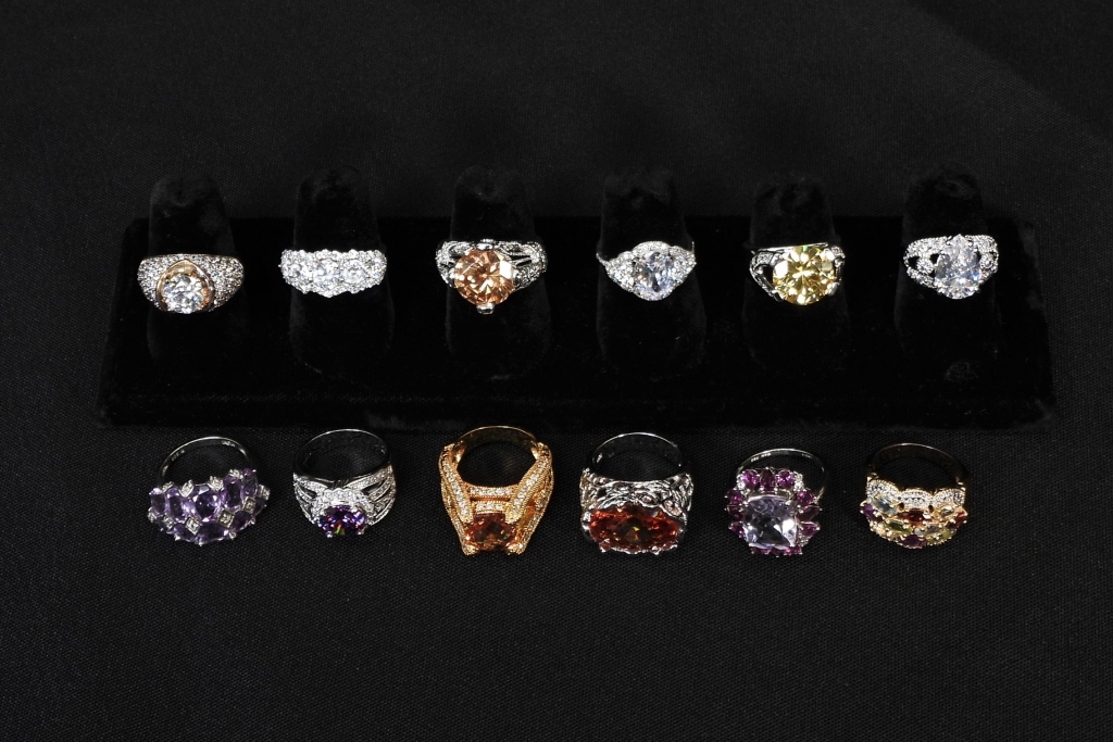 12PC ESTATE STERLING SILVER RINGS