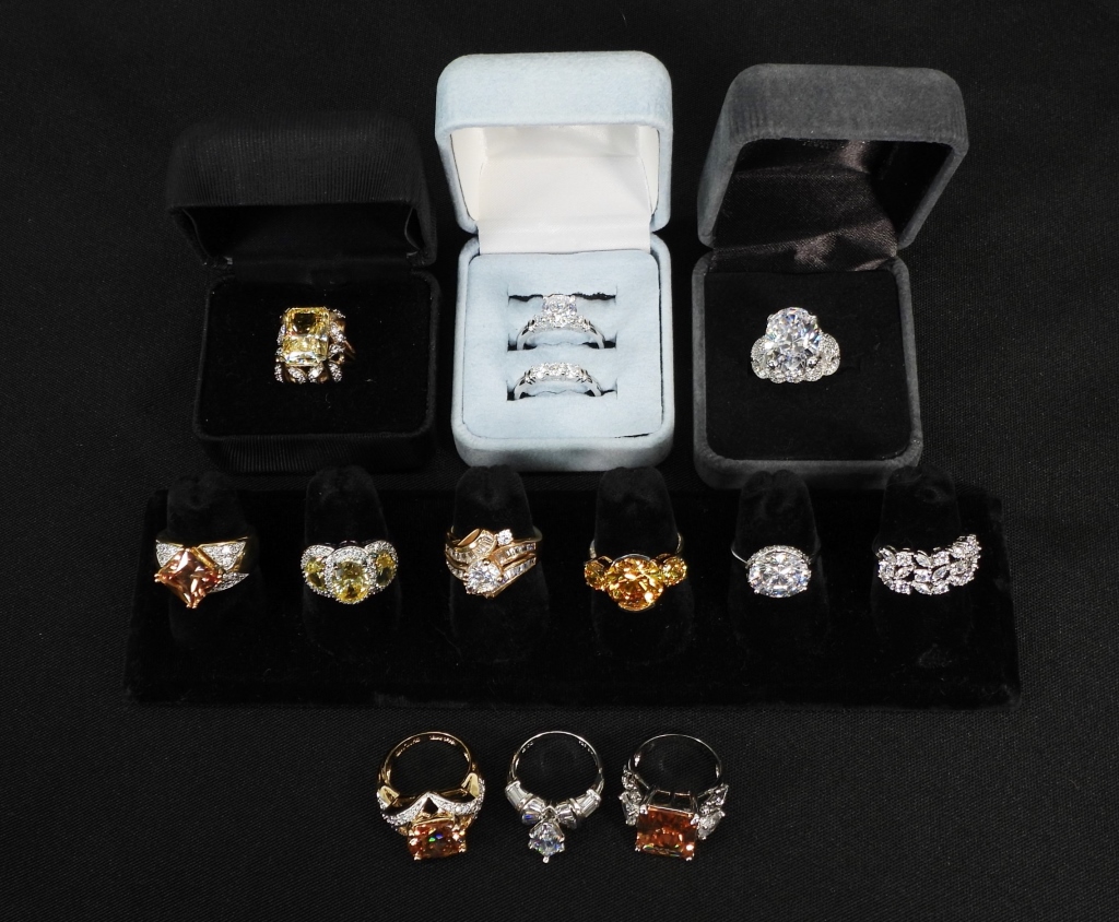 13PC ESTATE STERLING SILVER RINGS