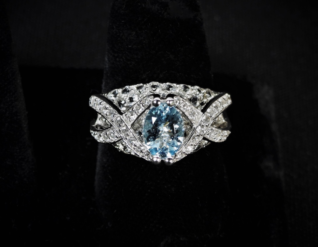 14K GOLD AQUAMARINE TOPAZ ESTATE 2f9e57