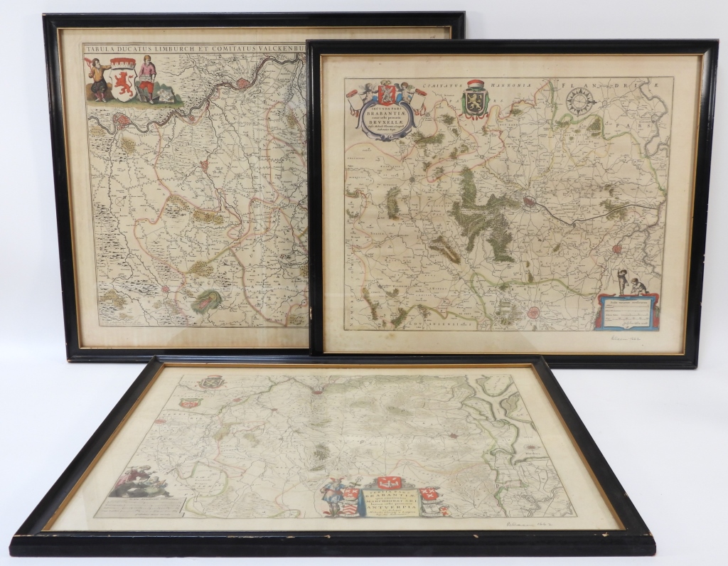 3PC ANTIQUE MAPS OF GERMANY Netherlands,17th