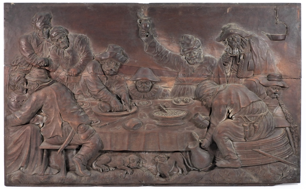 18C CONTINENTAL CARVED WOOD TAVERN