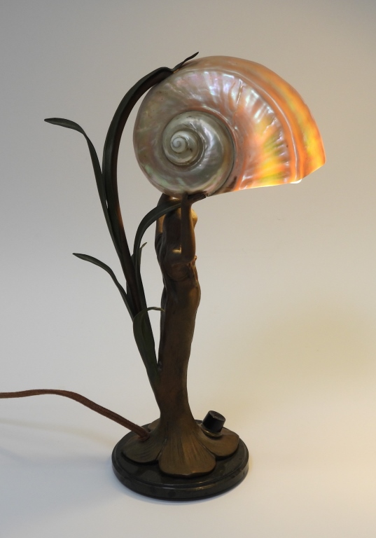 ART NOUVEAU FIGURAL NAUTILUS SHELL