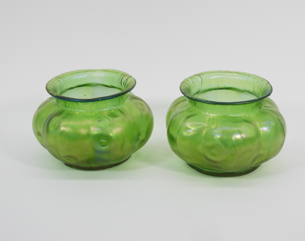 PR LOETZ IRIDESCENT GREEN VASES 2f9f2a