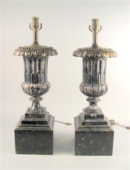 Pair of composition marble urns 4c31e