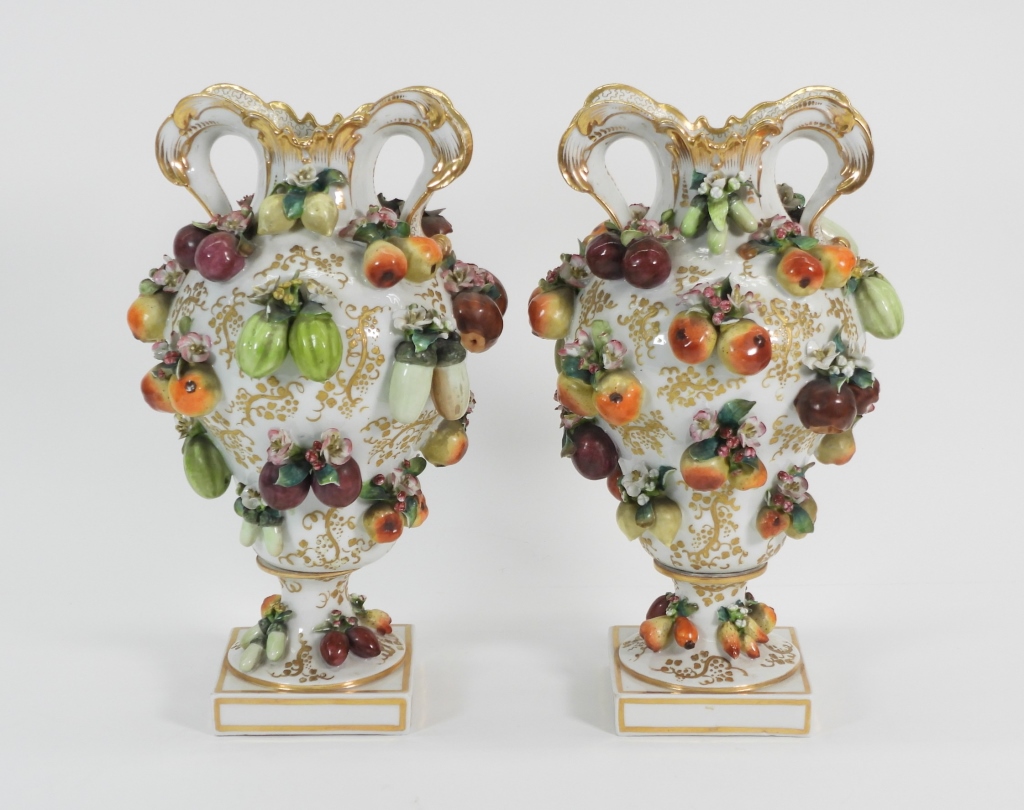 PR FRENCH JACOB PETIT FRUIT FLOWER PORCELAIN