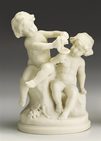 White composite marble figure group
