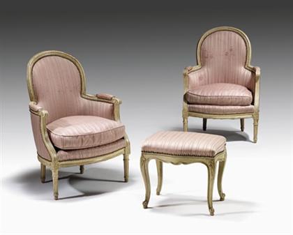 Three piece Louis XV style painted 4c335