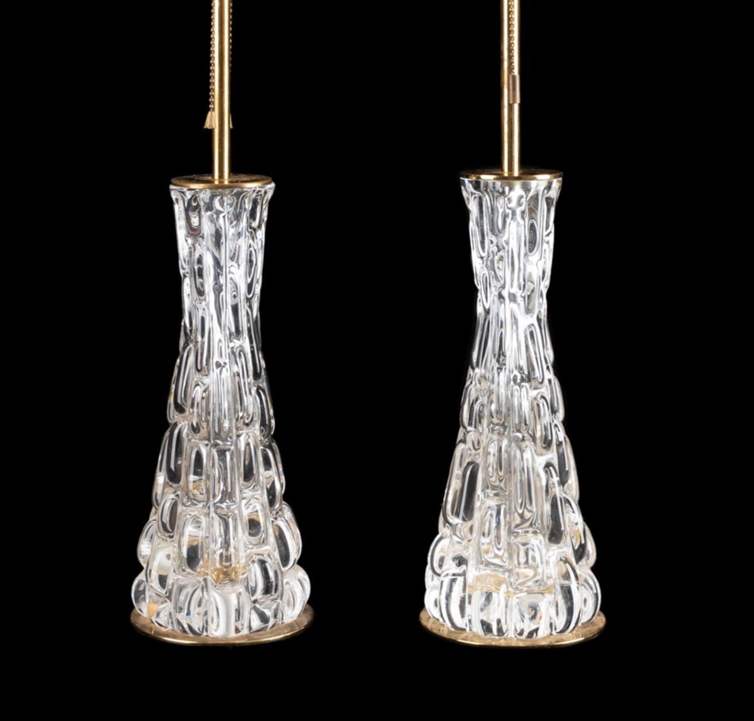 PAIR SM. ORREFORS COLORLESS GLASS