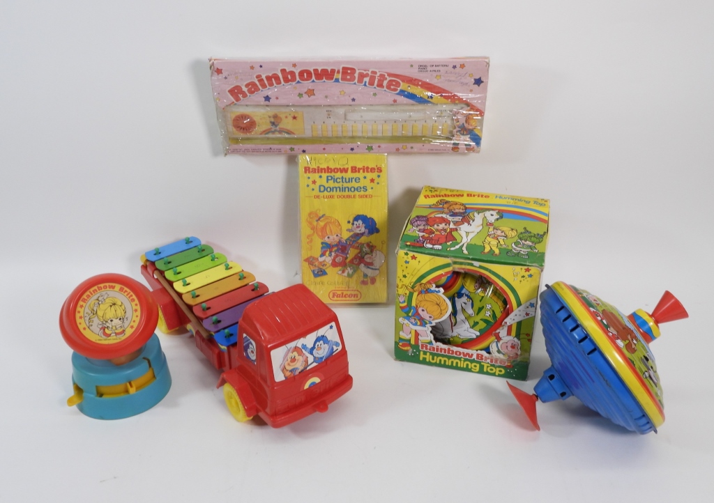 6 VINTAGE RAINBOW BRITE PIANO XYLOPHONE