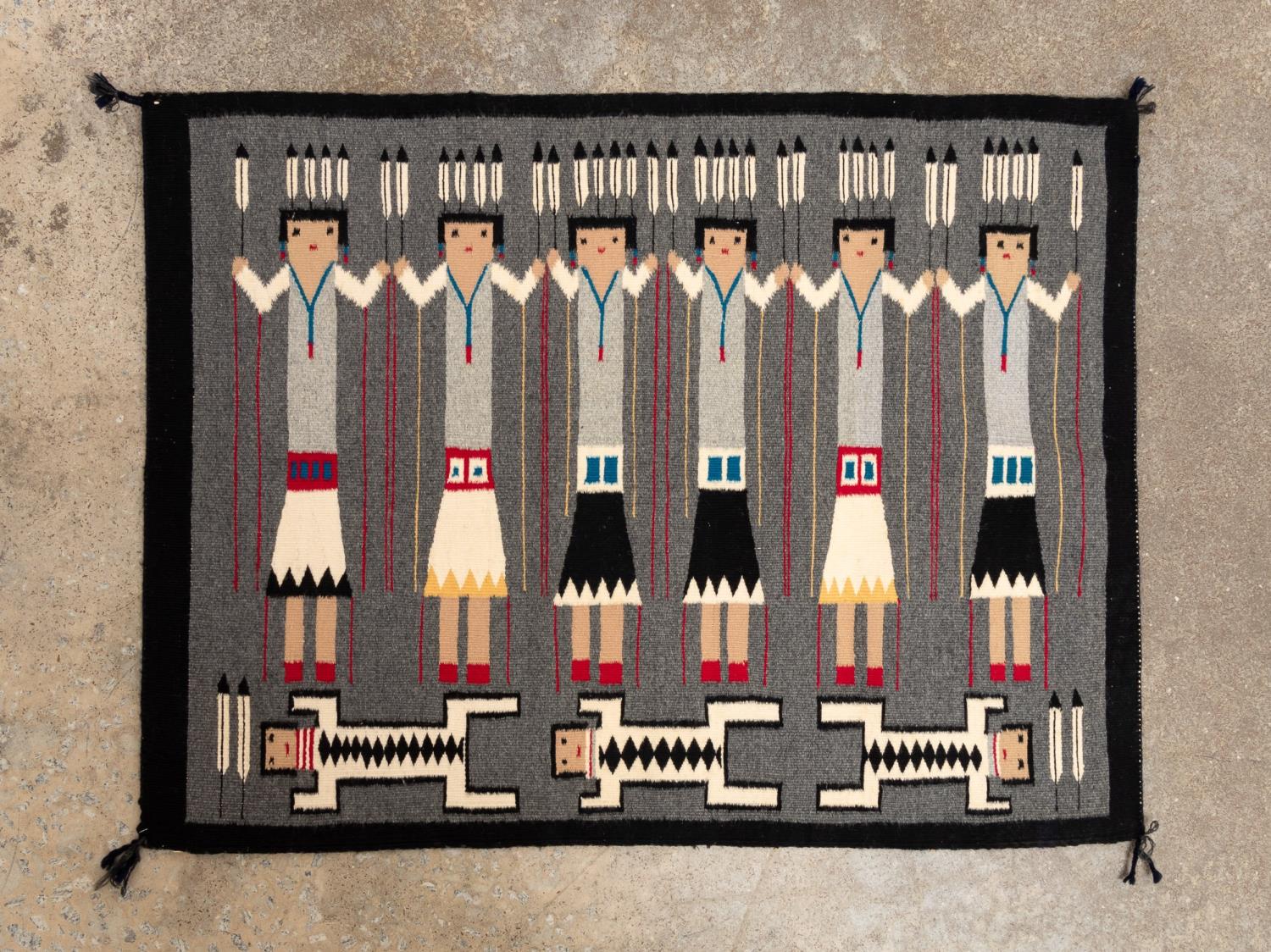 HAND WOVEN WOOL NAVAJO YEIBICHAI 2fa148