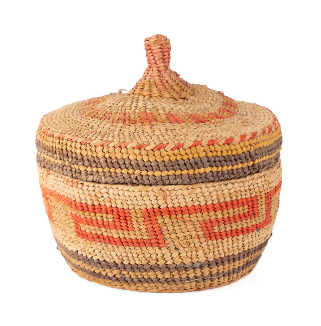 LIDDED MULTI-COLOR MAKAH PEOPLES