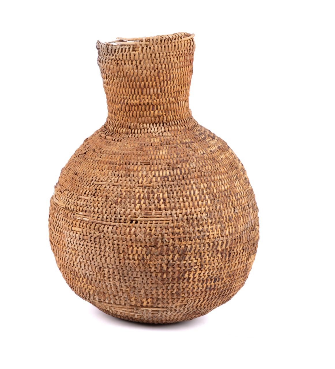 APACHE COILED BASKETRY WATER JUG,