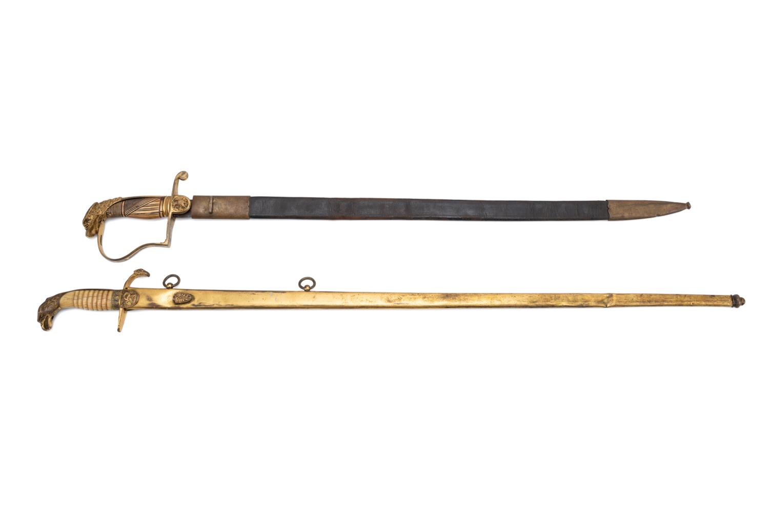 TWO EAGLE HEAD OFFICER'S SWORDS