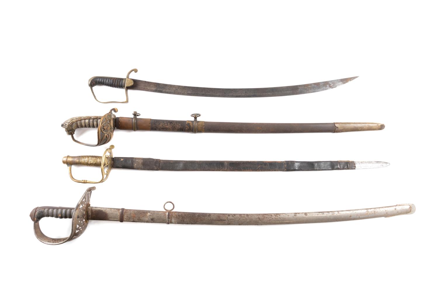 FOUR BRITISH AND SPANISH SWORDS