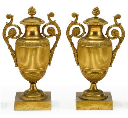 Pair of French Empire style gilt